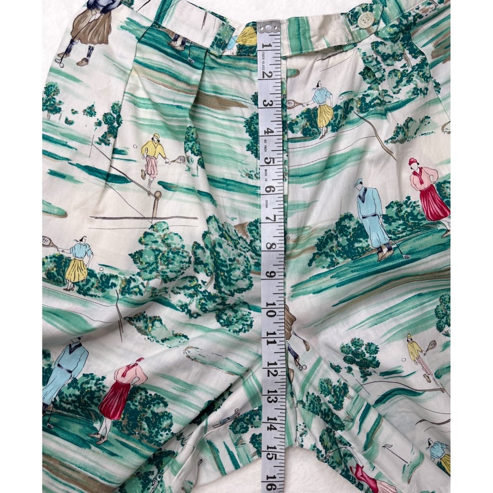 Vtg Tail Colorful Floral Pleated Tennis Golf High Waist Shorts Pockets Sz 10 - Picture 9 of 11